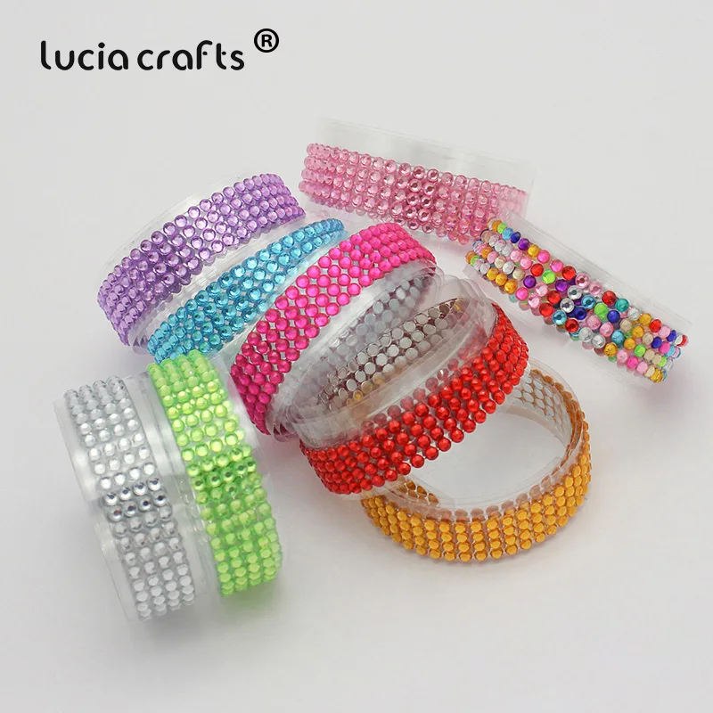 Lucia crafts 18 мм* 50 см красочные акриловые стразы самоклеющиеся ленты пояс Скрапбукинг Материал 1 шт I1011