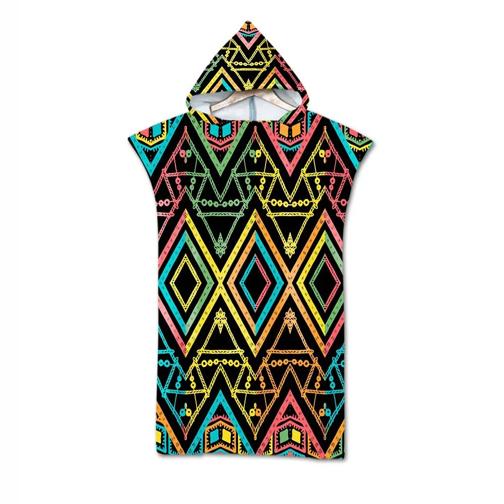 Пляжное полотенце для мужчин и женщин быстросохнущее пончо с капюшоном занятий