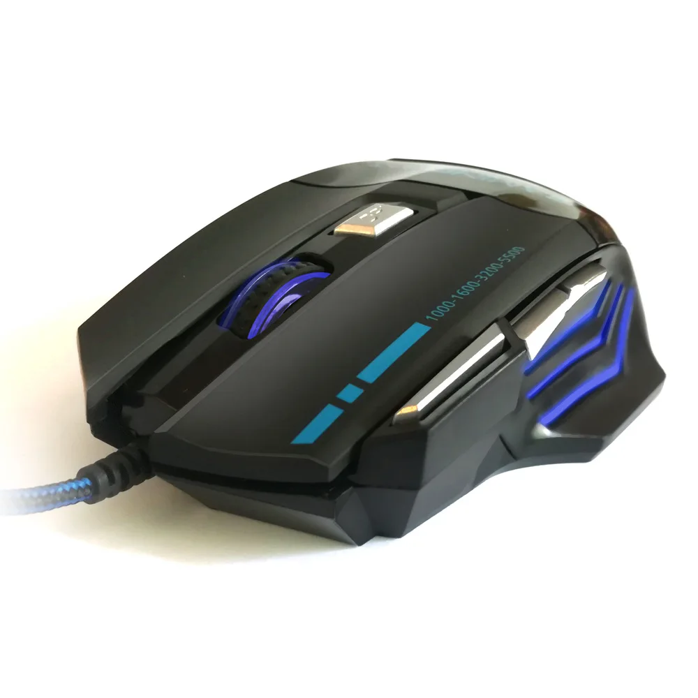 Профессиональная Проводная игровая мышь 7 кнопок 5500 DPI светодиодсветодиодный