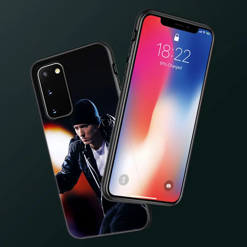 Чехол Rapper Eminem для телефона Samsung Galaxy S22 Pro S21 S20 Ultra FE S10 Lite S9 S8 Plus S10E 5G мягкий черный