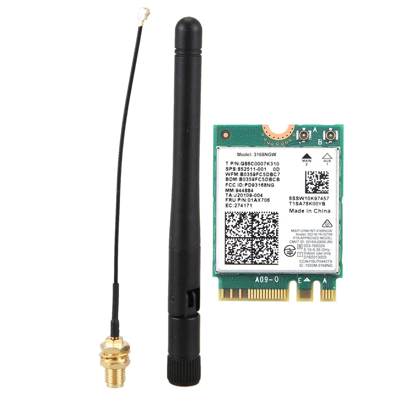 433Mhz Antenna With Dual Band Wireless For 3168 3168NGW 433Mbps Bluetooth 4.2 802.11Ac NGFF Wifi Network Card | Компьютеры и офис