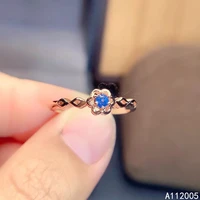 kjjeaxcmy fine jewelry 925 sterling silver inlaid natural sapphire new female adjustable ring woman girl miss support test