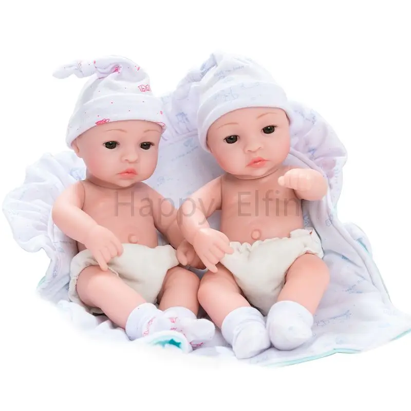 

Happy Elifn 25cm Lovely Simulation Dolls Soft Vinyl Open/Close Eyes Rebirth Doll with Clothes Hat Toy Baby Birthday Gift
