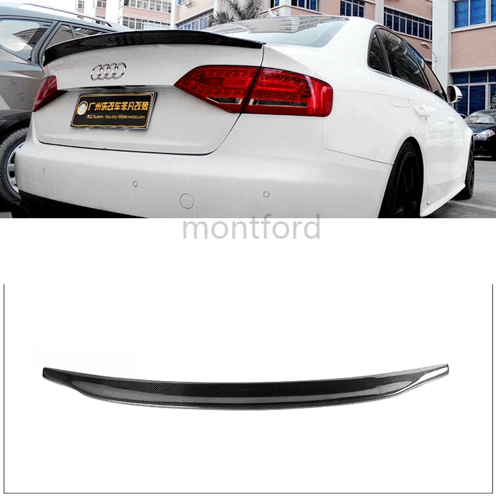 

Fit For Audi A4 B8 Sedan 4Doors 2009 2010 2011 2012 High Quality Carbon Fiber Rear Spoiler Tail Trunk Lip Wing Car Accessories