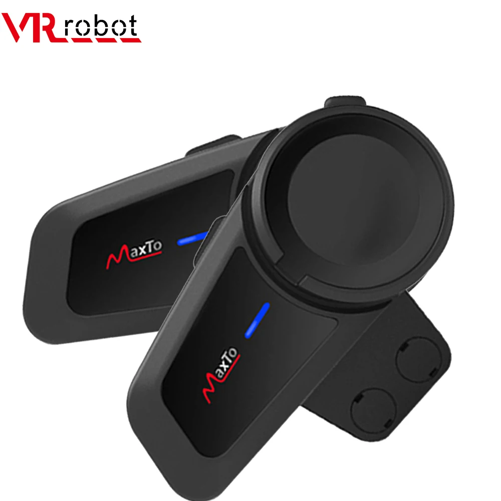 2 шт. водонепроницаемая мотоциклетная гарнитура VR robot Intercom 1000 м с Bluetooth для шлема BT