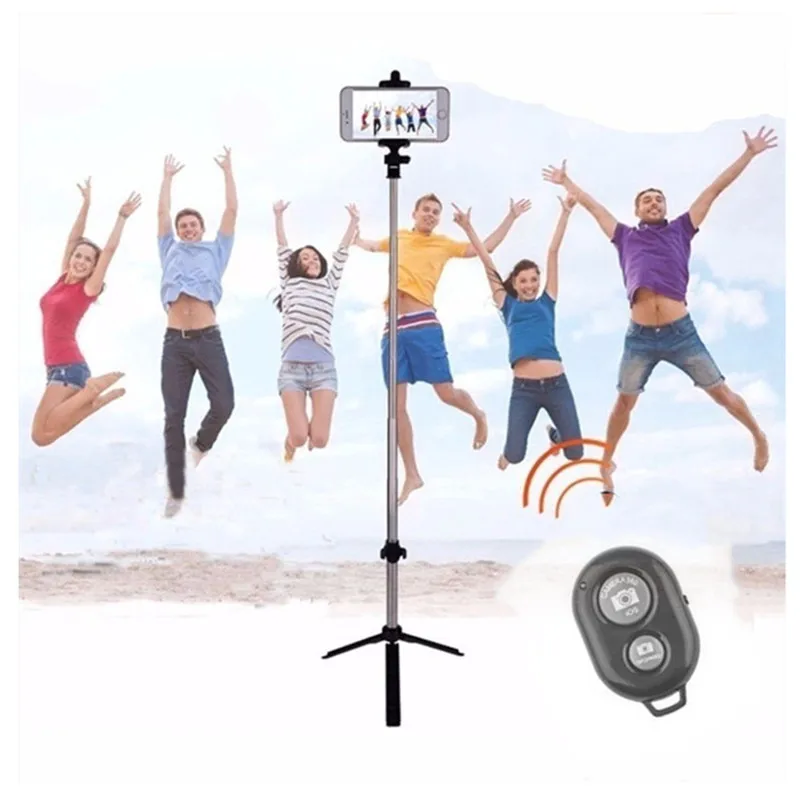 

3 in 1 Portable Bluetooth Selfie Stick Tripod Hand-held Remote Control Extendable Foldable For Smartphone camera Selfie Stick