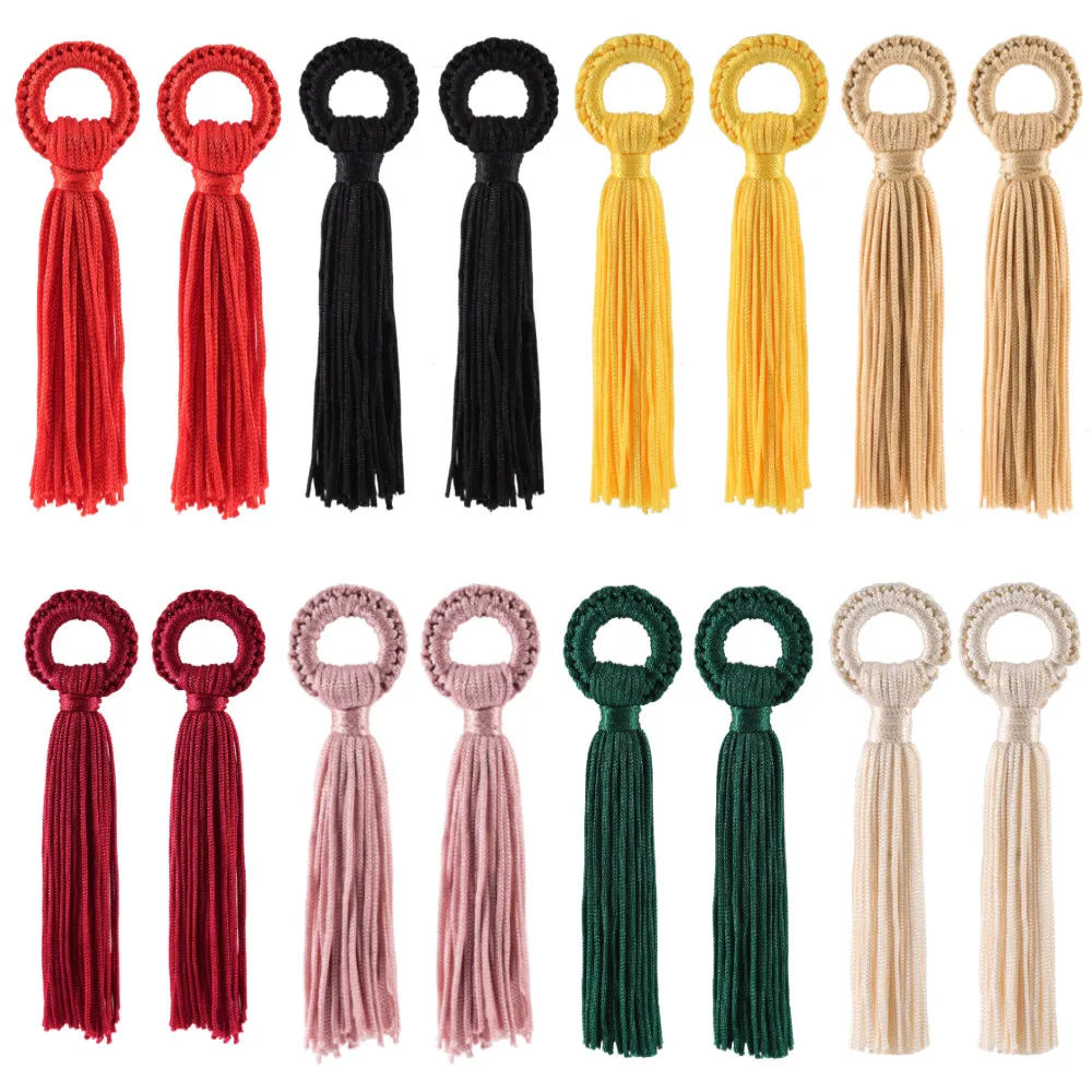 

6pcs /lot Tassel Fringe 11cm Polyester Silk Pendant for Christmas Day Decoration DIY Jewelry Finding Drop Earring Necklace