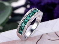 wedding cross border gift fashion jewelry platinum plated emerald zircon ring for women