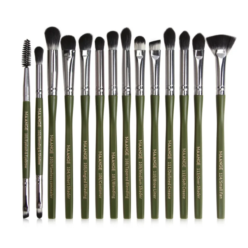 

Pro Makeup Brushes Set 14 pcs/lot Eye Shadow Blending Eyebrow Eyelash Eyeliner Brushes pincel Maquiagem For Makeup