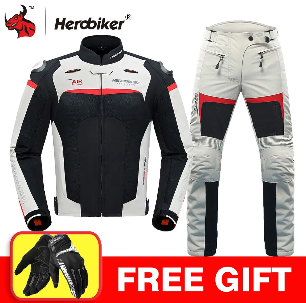 HEROBIKER мотоциклетная куртка защитное снаряжение дышащая сетка мужская для