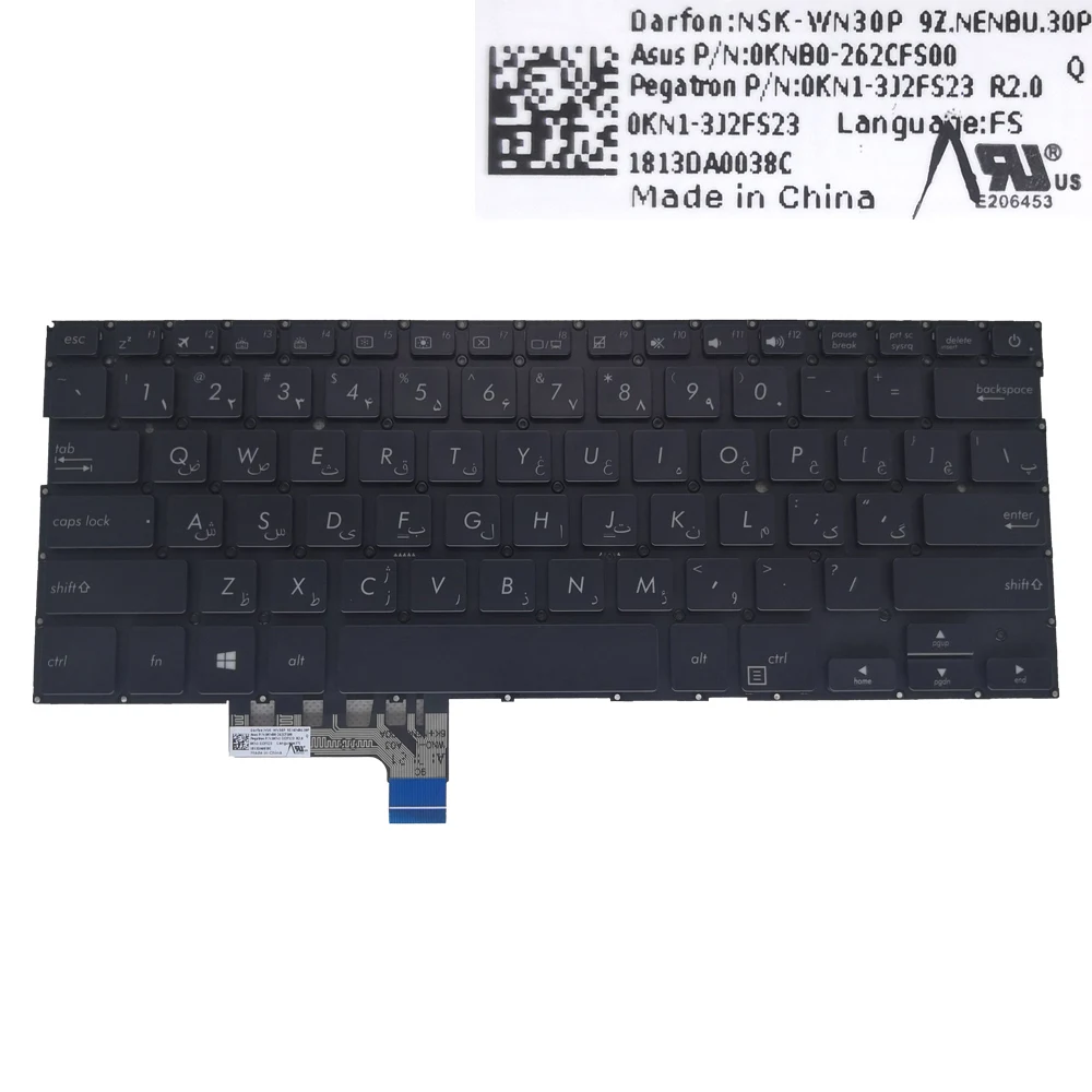 FS Farsi Arabic light backlit keyboard for ASUS ZenBook 13 UX331 UX331FN UX331FAl computers keyboards laptop screws 0KN1-3J2FS23