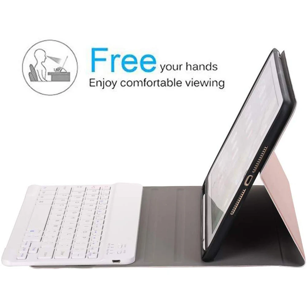 

Keyboard Leather Case Backlit Folio Cover Wireless Bluetooth Keyboard for iPad 10.2 2019 DJA99