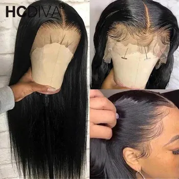 Middle Part 250%13x6 Lace Frontal Wig Straight Lace Front Wig HD Transparent Lace Brazilian Wigs Remy Hair Pre Plucked For Women