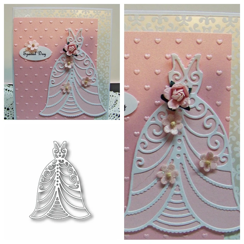 Необычное свадебное платье высечки для изготовления открыток выдолбленные