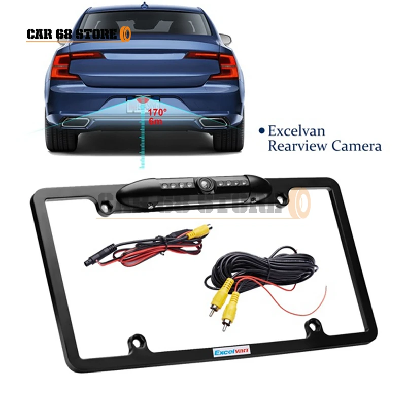 

1 Set 170° HD Car Rear View Backup Camera 8 IR Night Vision US Car Parking Reversing Assistance With License Plate Frame
