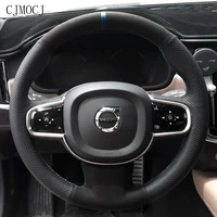 for volvo s90 xc40 xc60 xc90 s60 v90 custom made hand stitched leather suede steering wheel cover interior car accessories