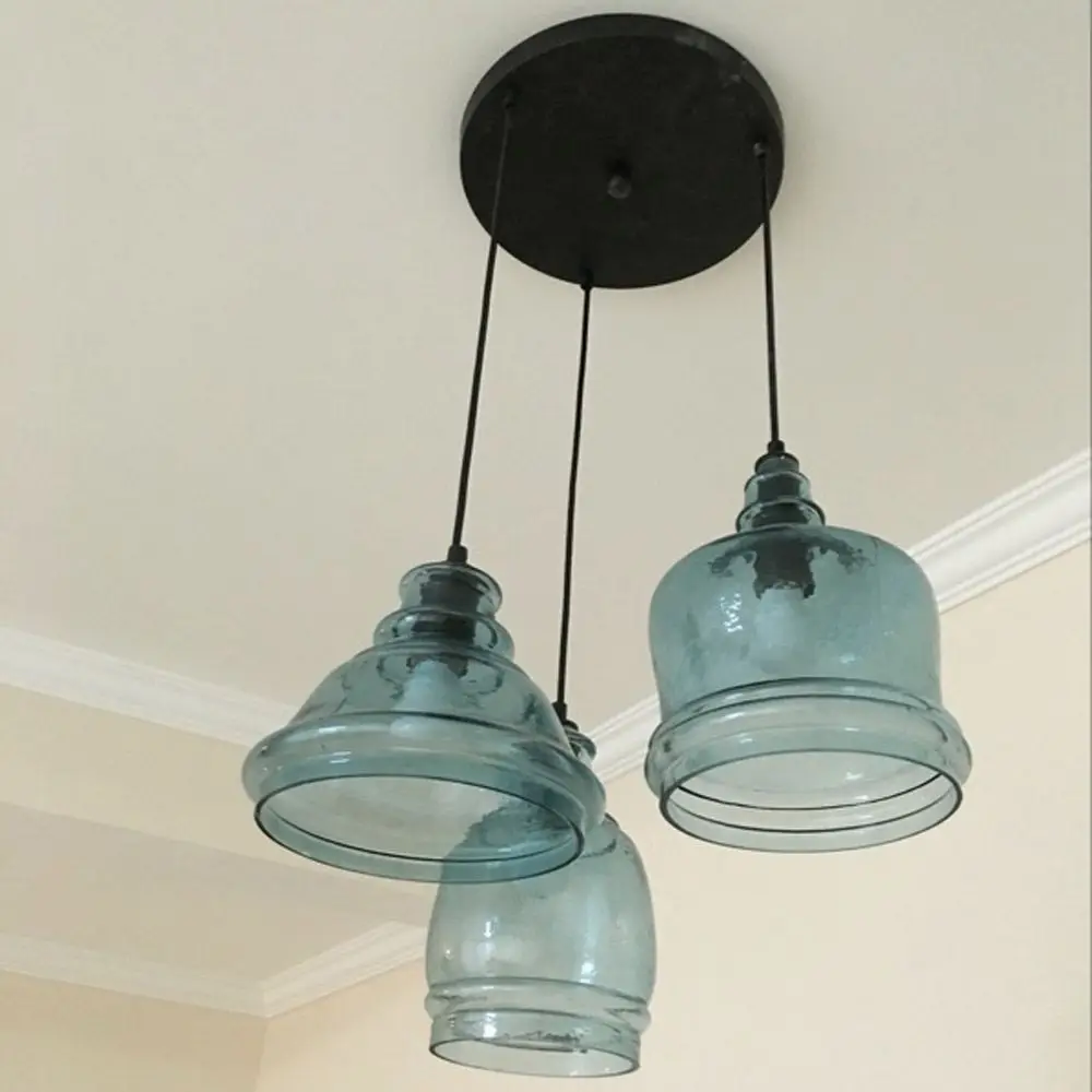 Потолочный подвесной светильник с водяными знаками стеклянная лампа синего