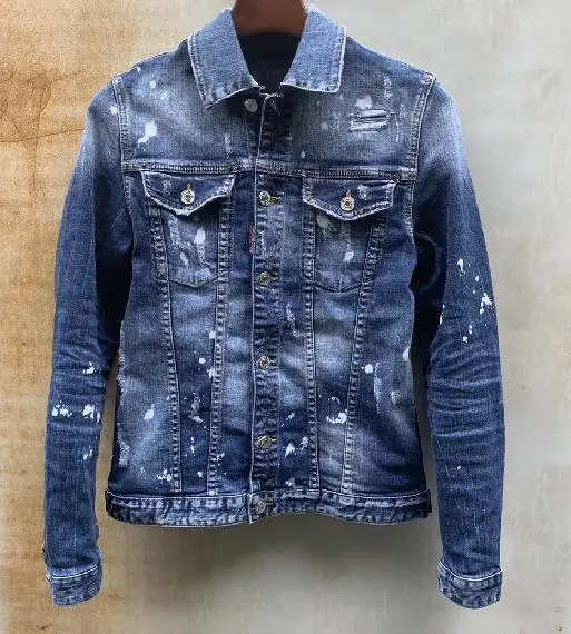 Новинка Мужская джинсовая куртка хлопковый Кардиган с длинным рукавом