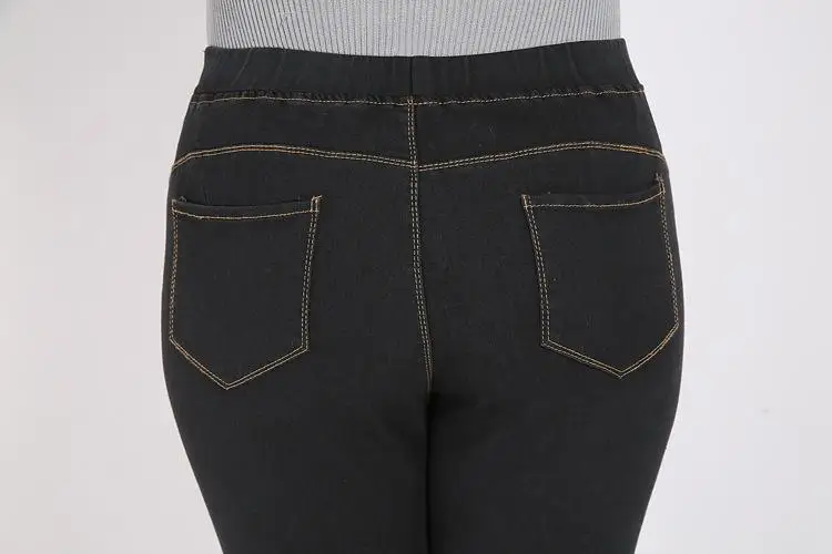 2XL-9XL Autumn Winter Large Size jean Women Casual High Waist Stretch Pencil Denim Pants 6XL 7XL 8XL Plus size Jean Trouser