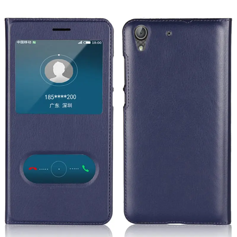 Чехол с окошком для Huawei Y6 II чехол книжка Y6II телефона Hauwei 2 ll откидной крышкой|case for