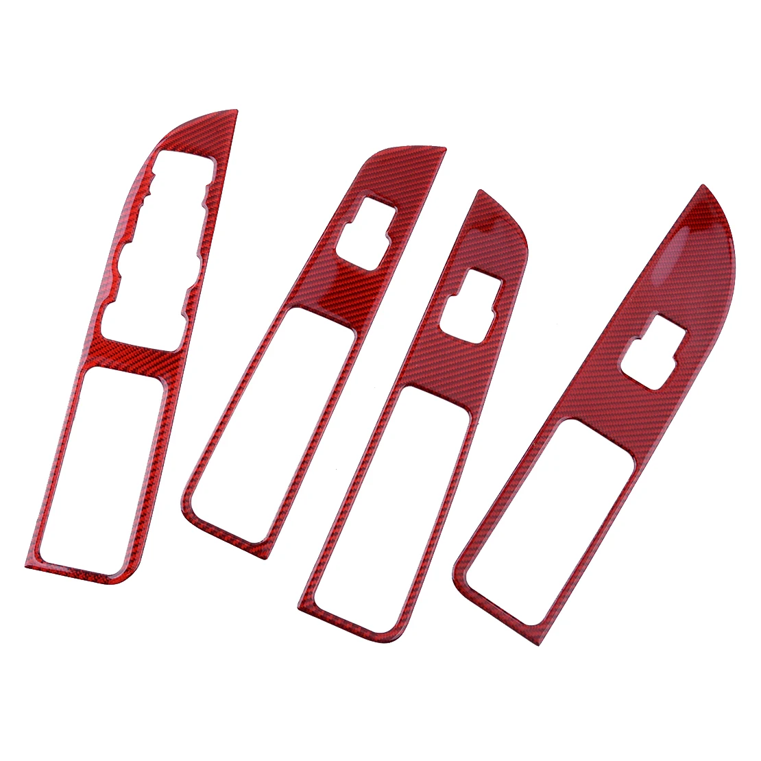 

1 Set Car Window Switch Panel Cover Trim Frame Red Carbon Fiber Fit for Ford Explorer 2013 2014 2015 2016 2017 2018 2019 LHD