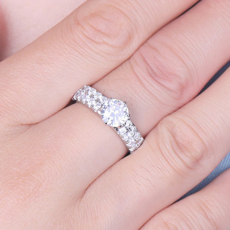 OEVAS Роскошные 25 штук Искрящиеся циркониевые свадебные кольца для женщин высшего