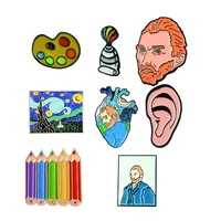 art enemal pins painter%c2%a0van gogh oil painting brooches badge shirt lapel pin buckle jewelry gift for friend