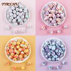 TYRY.HU, 100 шт., 12 мм15 мм, силиконовые круглые бусины, 14 мм, шестигранные бусины для младенцев, без бисфенола А, цепочка для прорезывания зубов, бусины из силикона для грызунов