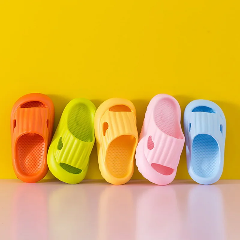 

2021 Summer Solid Children's Slippers Indoor Footwear Shoes For Boys And Girls At Home Outdoor Baby Anti Slip Kids Slippers