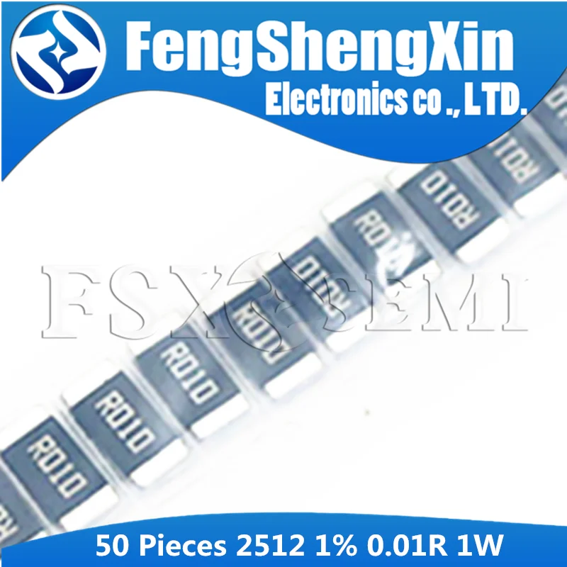 50 шт. 2512 SMD резистор 1% 1 Вт 0 01 об Ом 10mR 25121WJ010LT4E 0.01E 0.01Ω 0R01 010L R010|Резисторы| |