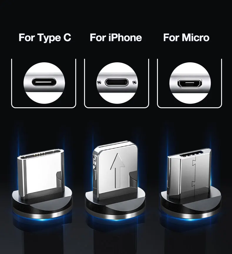 MOOJECAL Магнитный зарядный кабель Micro usb type C зарядное устройство Быстрая зарядка для iPhone XS Max samsung зарядный магнит Android телефон