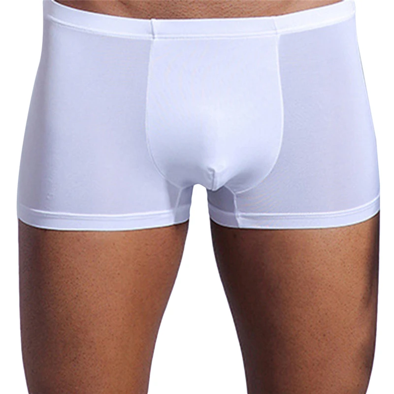 

Brand Underpants Men Breathable Ice-silk Comfortable Underwear Boxers Sexy Man Boxer Solid Color Nylon