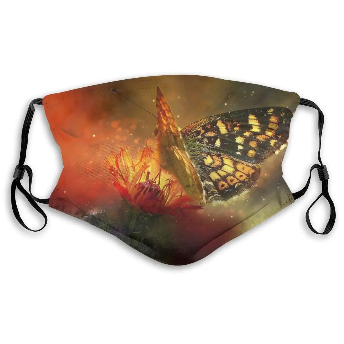 

A Gorgeous Butterfly Washable Reusable Mask, Anti Dust Half Face Mouth Mask For Kids Teens Men Women With Adjustable Ear Loops
