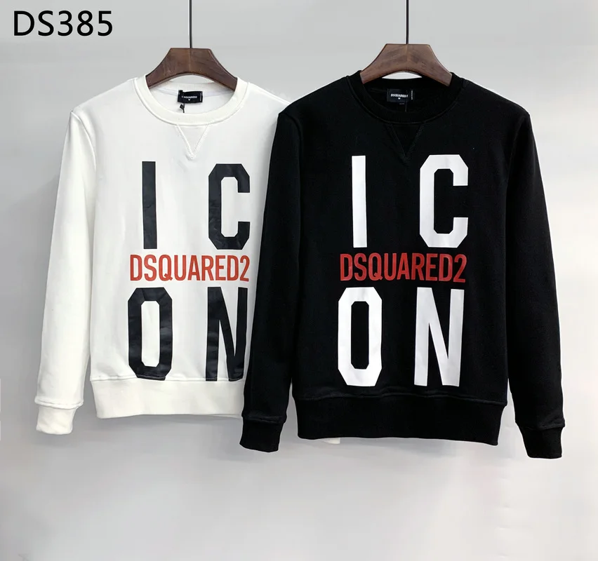 

NEW Dsquared2 Men's Crew Neck Printed Letter Street Hip Hop Long Sleeve Sweatshirt Cotton High Quality Women/Men's Clothes DS385