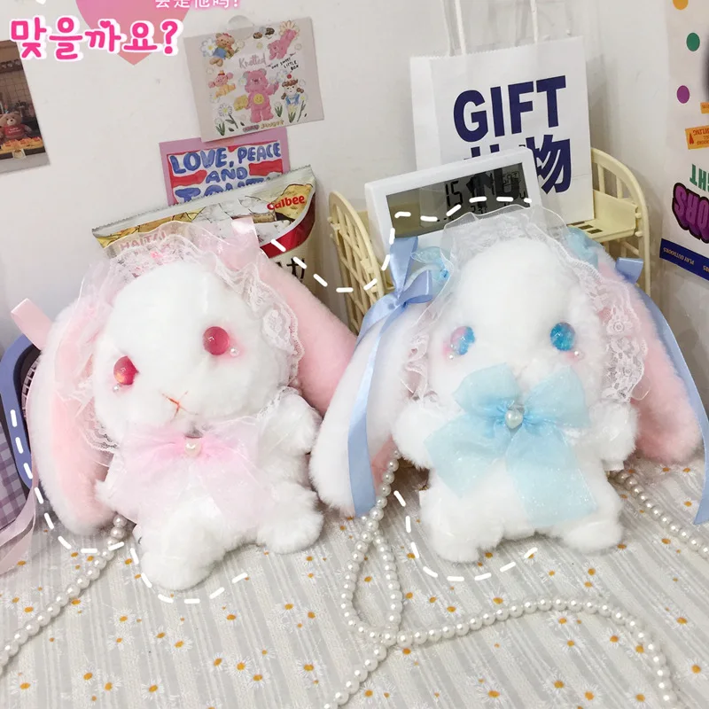 Plush Rabbit Shoulder Bags for Girl Fairy Tale Plush Toys Small Capacity Girl Mobile Phone Bag Baby Coin Purse Matching Pieces