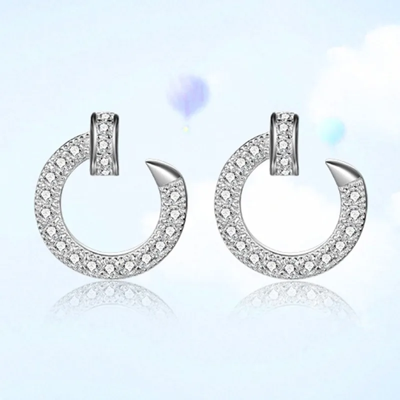 

925 sterling silver plated platinum simple earrings jewelry electroplating processing factory wholesale