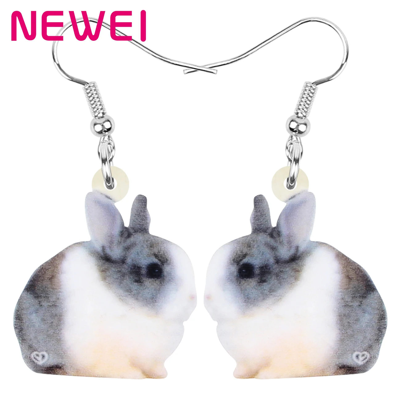 

Newei Acrylic Easter Gray Hare Rabbit Bunny Pet Earrings Pet Animal Dangle Drop Jewelry For Women Girls Fashion Gift Decoration