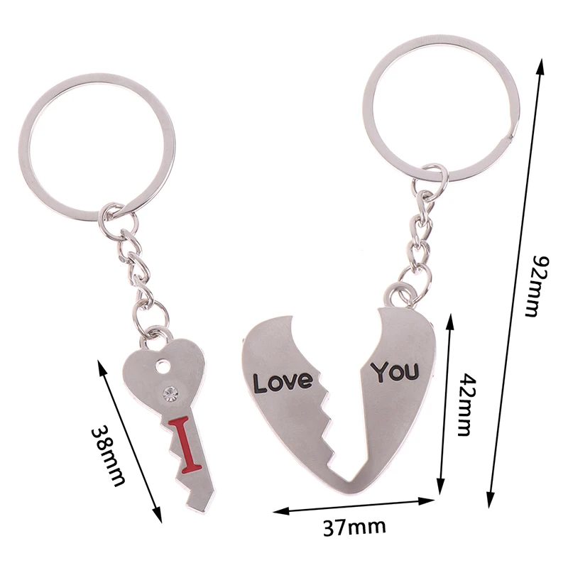 1 пара я люблю тебя сердец и подвеска в форме ключа брелок набор подарок на день