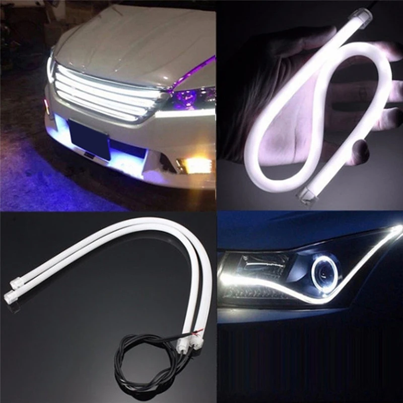 

2pc Flexible Car DRL Running Turn Signal LED Flowing Bar Daytime Running Light Headlight Strip