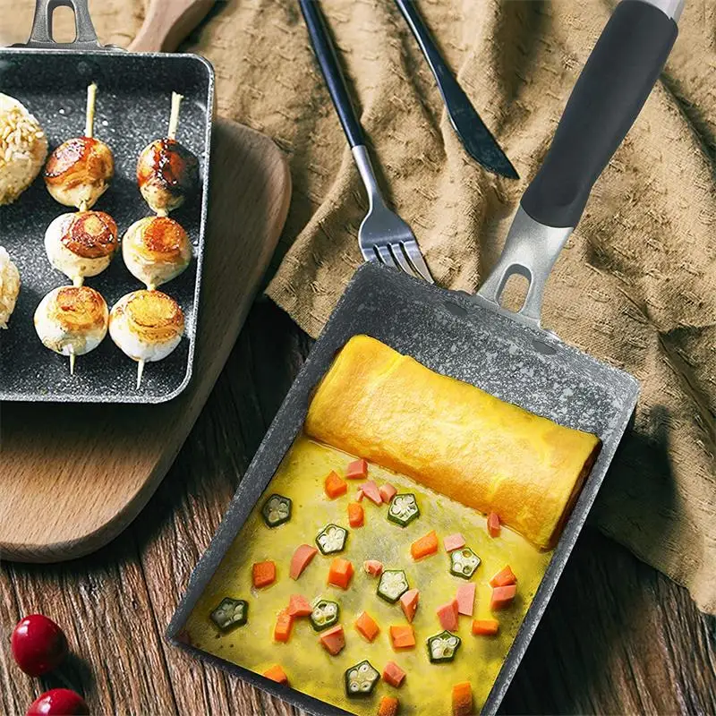 Квадратная антипригарная сковорода для жарки яиц из алюминиевого сплава в
