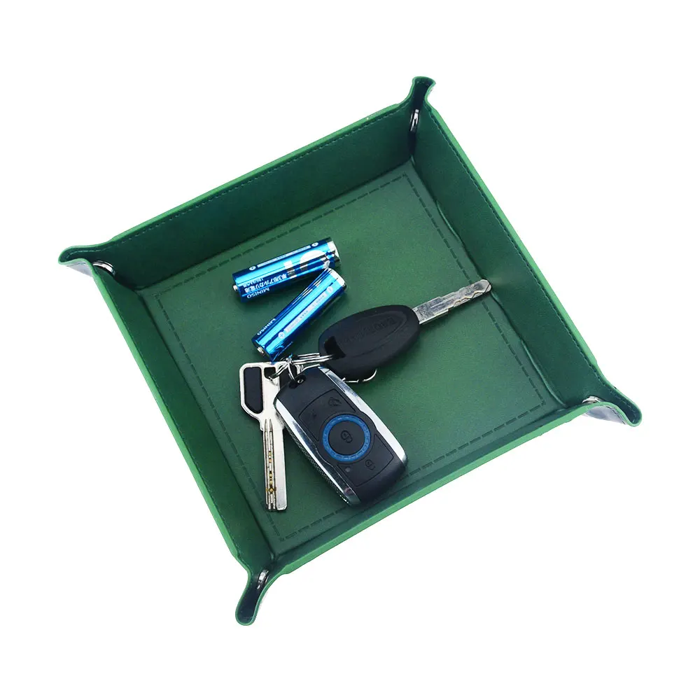 Складной ящик для хранения квадратный лоток из искусственной кожи кошелек