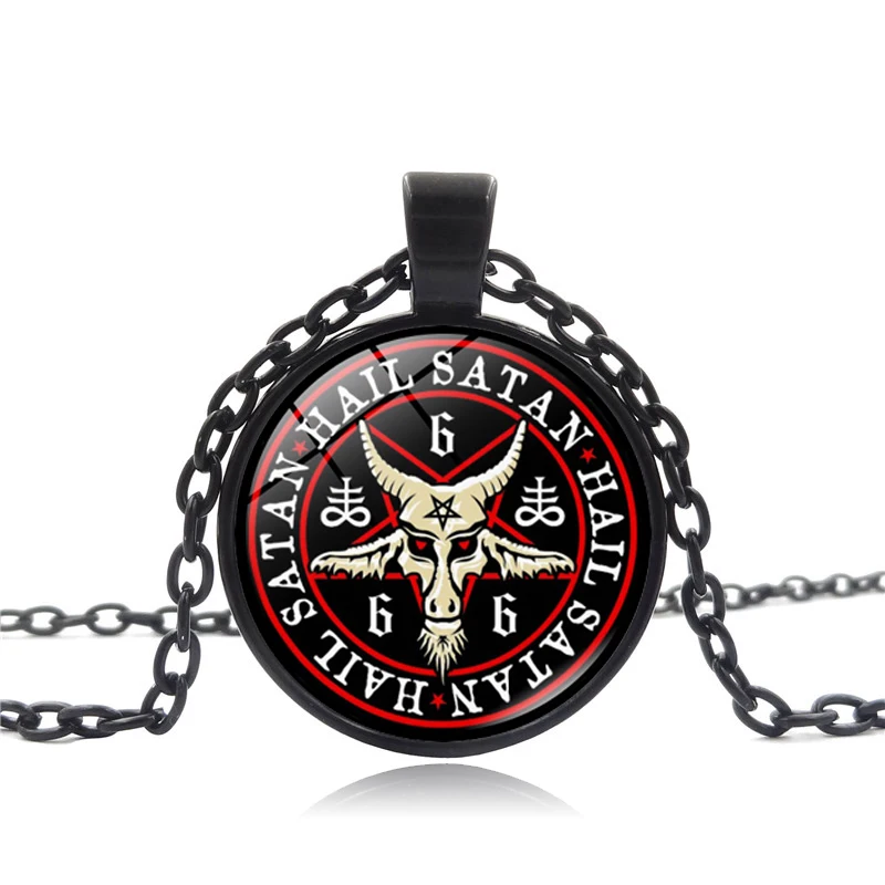 Винтажная бронзовая пентаграмма ожерелья с подвесками красный кулон козой