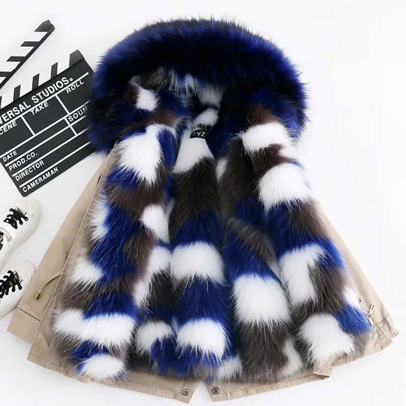 2019 модное зимнее Детское пальто с искусственным лисьим мехом детская одежда для