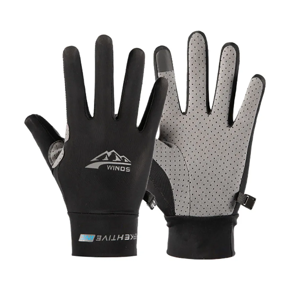 

Sunscreen Outdoor Sports Wear-resistant Full-finger Cycling Gloves Fishing Gloves Two Finger Touch Screen Riding Gloves
