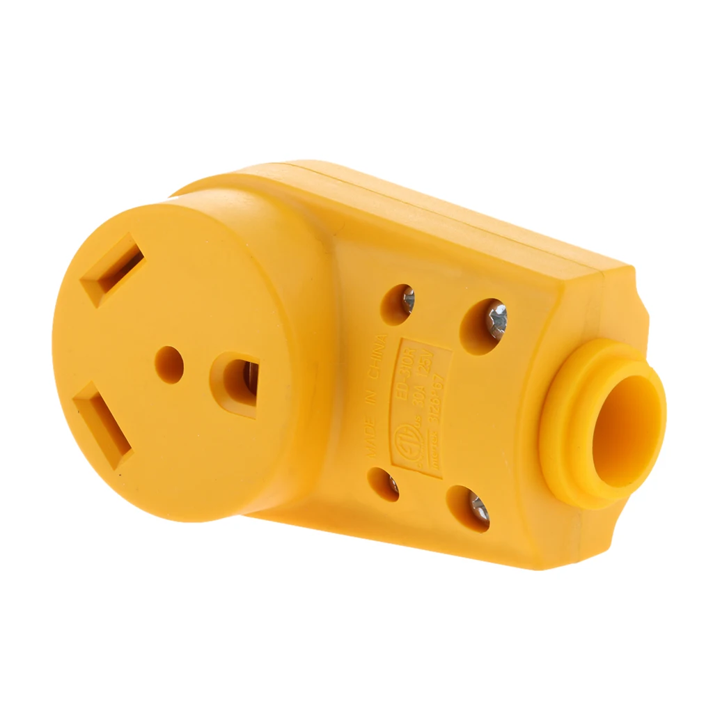 

30 AMP 125 Volt RV Receptacle Plug Electrical Female Plug Adapter Connector with Easier Handle Grip