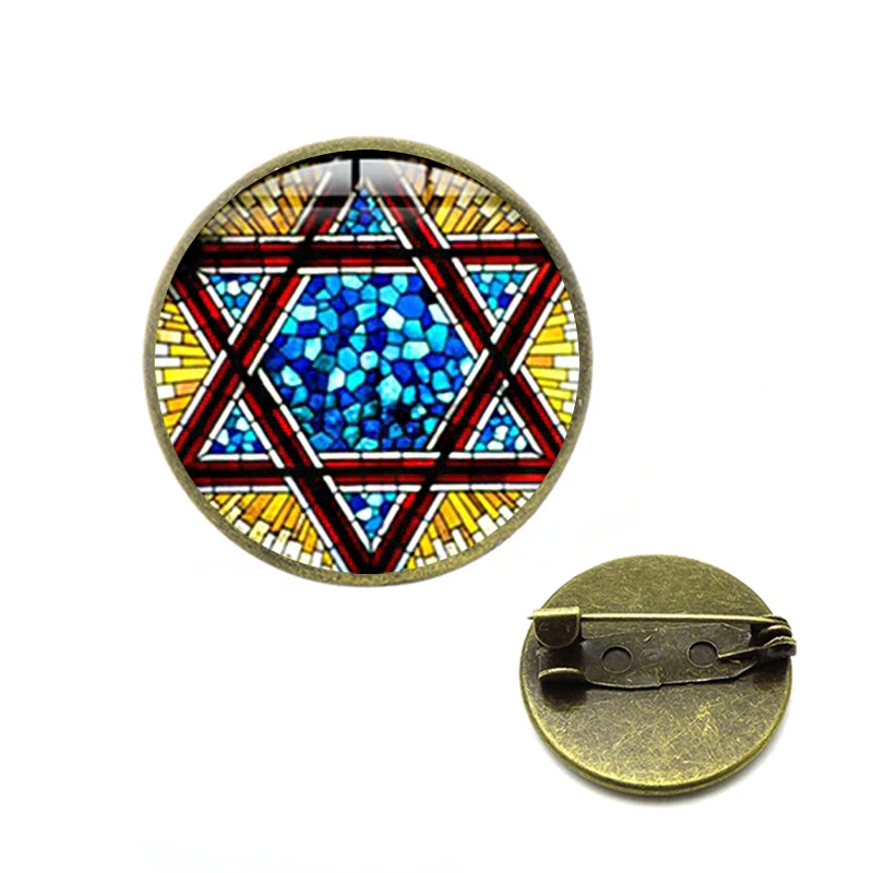 Ретро иудейский щит звезда броши &quotДавид&quot гексаграмма Мандала Броши Израиль
