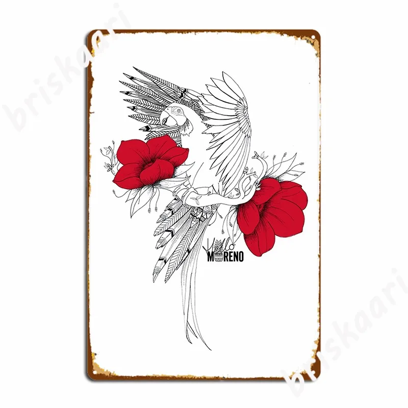 

Металлический знак в виде экзотического попугая, Настенный декор для гостиной, кинотеатра, кухни, Классический жестяной плакат