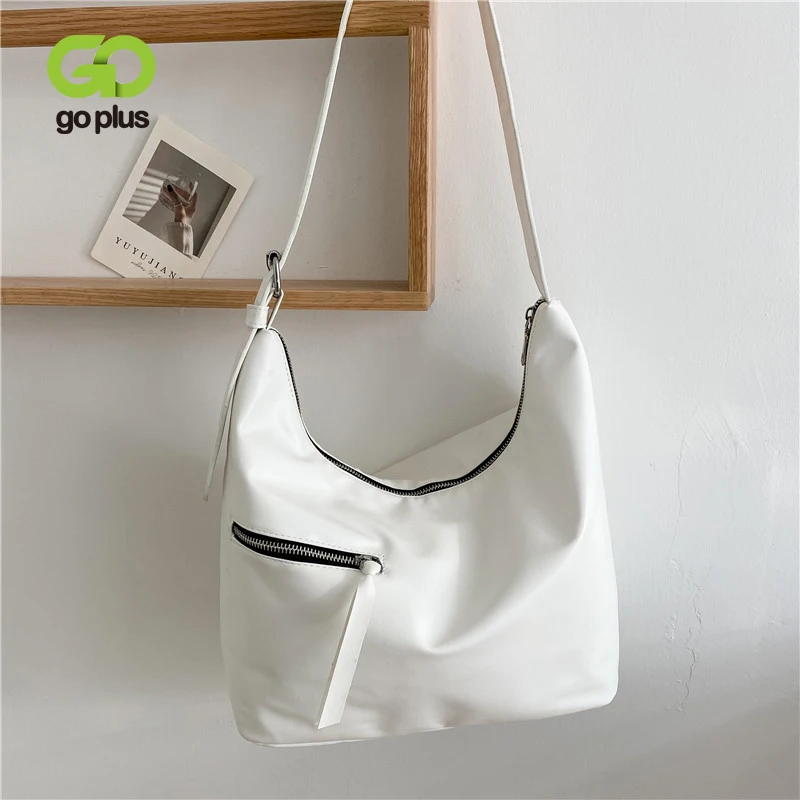 

GOPLUS PU Leather Cheap Women's Bag 2021 Autumn Zipper Tassel Shoulder Simple Soft Tote Bag Bolsas De Ombro Femininas Baratas