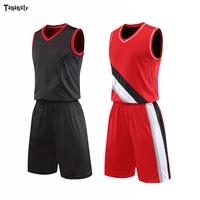 both sides basketball suit men customized throwback team training jerseys shorts sport clothing women uniforms kit printing sets
