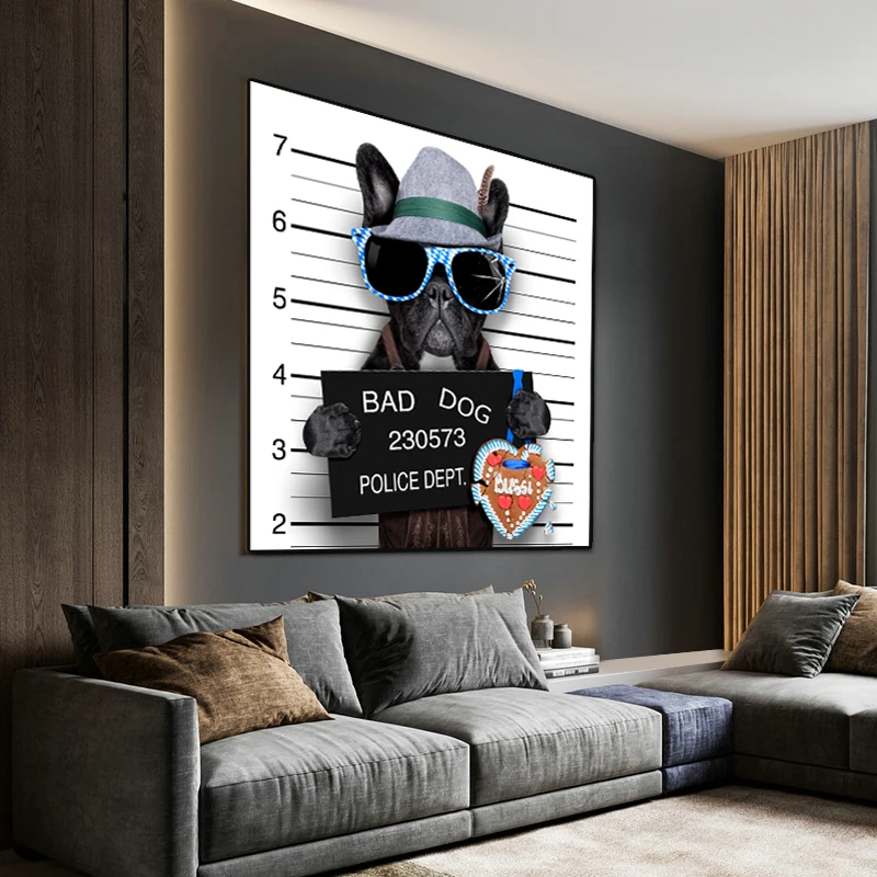 Холст животные Постер и принты тюрьма плохая собака картинки современное